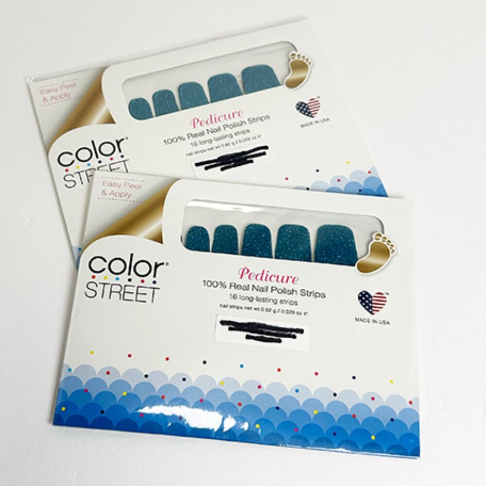 NEW (2) packages of Color Street "How Swede It Is"  Pedicure RETIRED Sealed